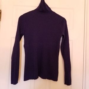 Charter Club Cableknit Turtleneck Womens Size Medium in Purple/Plum